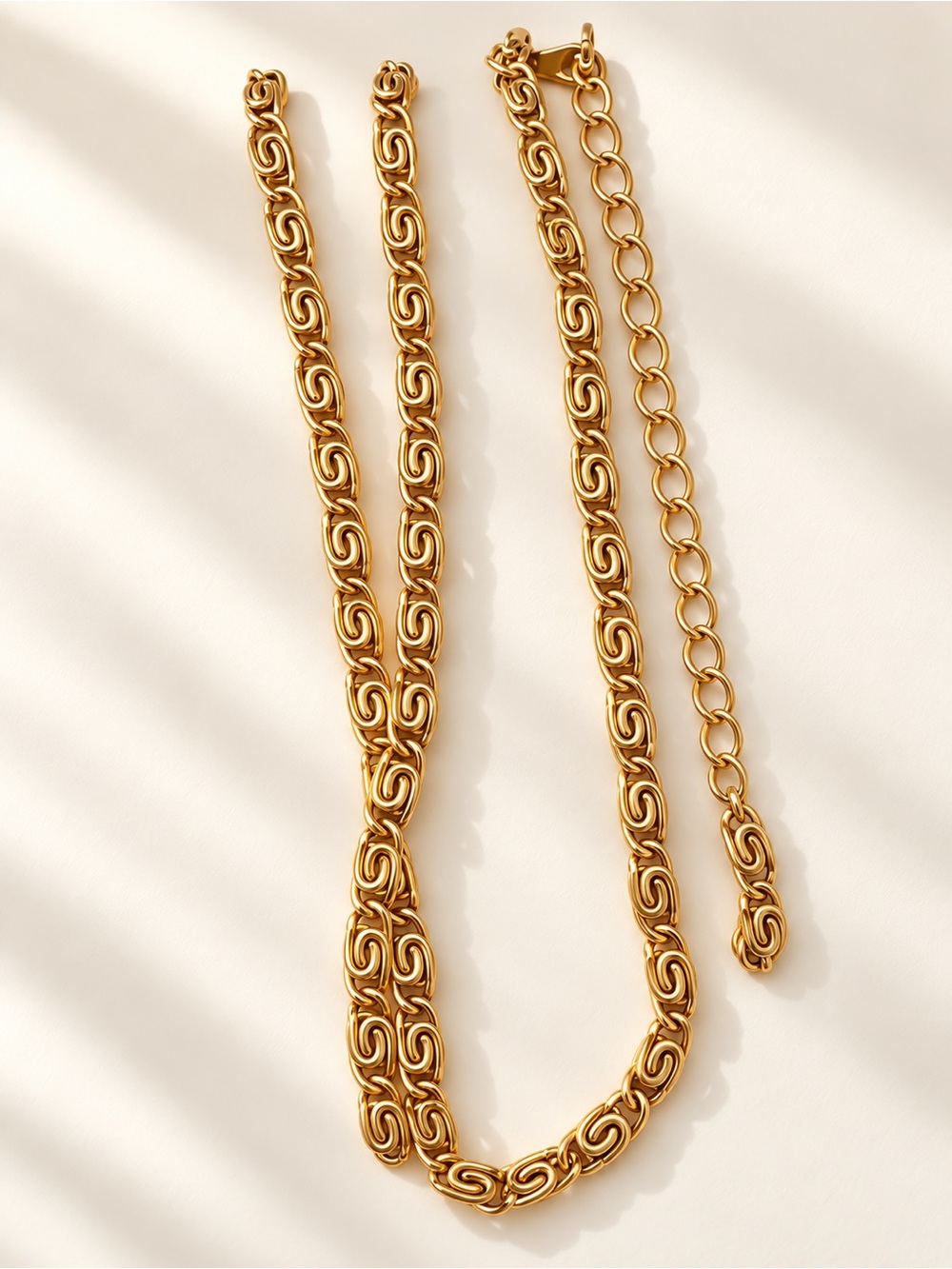 Gold Plated Link Women's Necklace - Elegant Chain Necklace